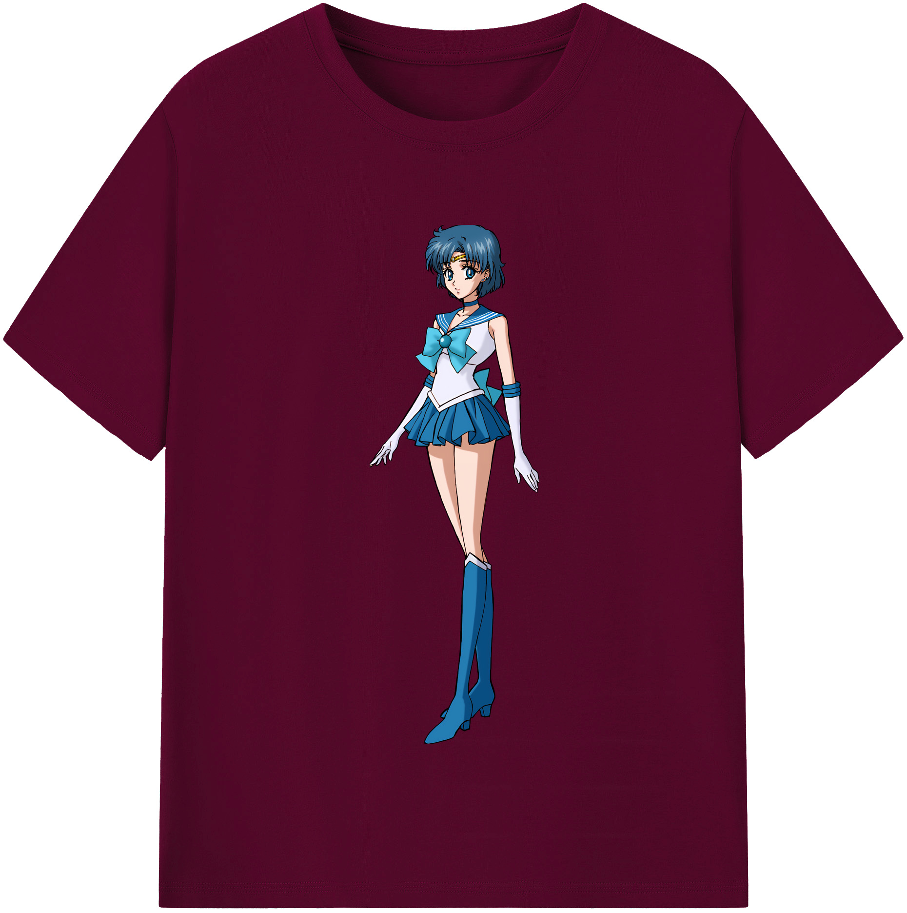（画像用） 美少女戦士セーラームーン 水野 亜美 みずの あみ Sailor Moon Mizuno Ami レディースカジュアルプリントTシャツ（綿100％）